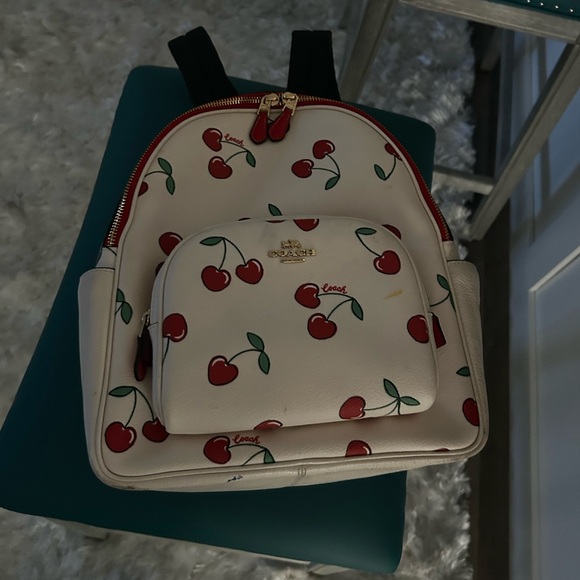 Coach heart cherries court backpack EUC - Picture 3 of 10